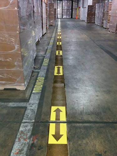 warehouse floor arrows